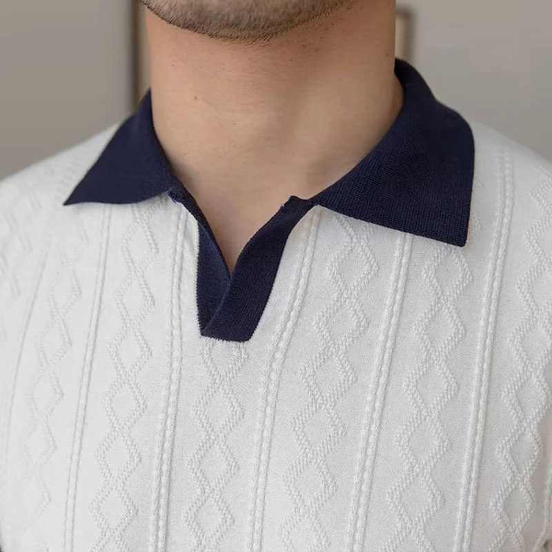 Polo tricoté de luxe pour homme