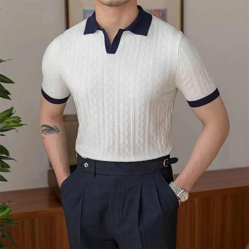 Polo tricoté de luxe pour homme