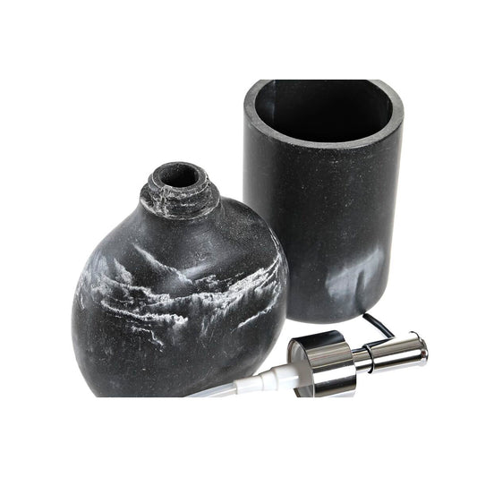 Ensemble de Bain DKD Home Decor Noir Aluminium Plastique Résine Marbre (11 x 6 x 17 cm)