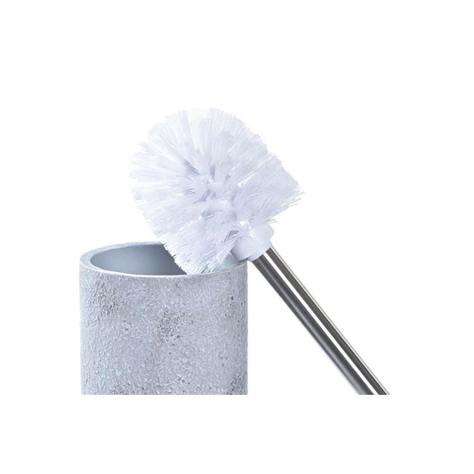 Brosse de salle de wc DKD Home Decor Scandi Argenté Gris Ciment Acier inoxydable Aluminium (10 x 10 x 40 cm)