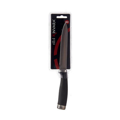 Couteau de cuisine 3 x 23,5 x 2 cm Argenté Noir Acier inoxydable Plastique (12 Unités)