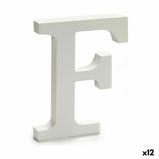 Lettre F Bois Blanc (1,8 x 21 x 17 cm) (12 Unités)