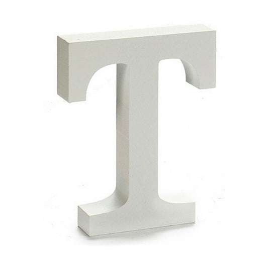 Lettre T Bois Blanc (2 x 16 x 14,5 cm) (24 Unités)