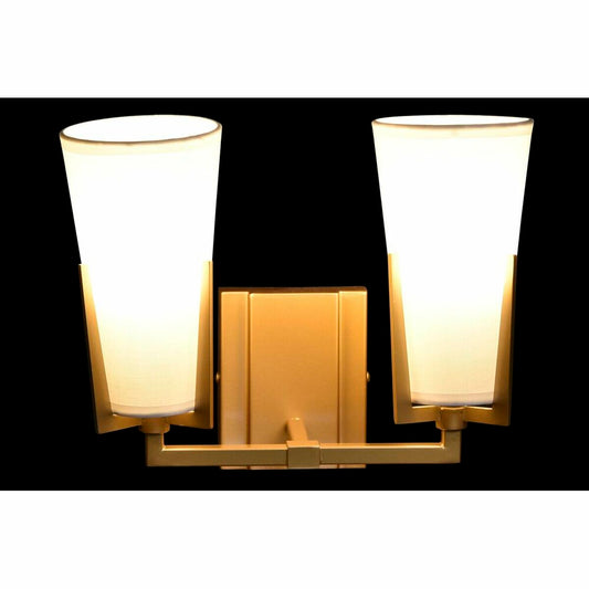 Applique DKD Home Decor Verre Doré Métal Polyester Blanc (30 x 18 x 23 cm)
