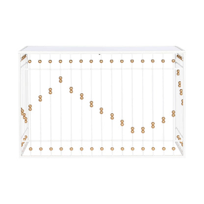 Meuble d'Appoint Home ESPRIT Blanc Doré Miroir 120 x 40 x 80 cm