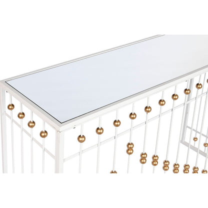 Meuble d'Appoint Home ESPRIT Blanc Doré Miroir 120 x 40 x 80 cm