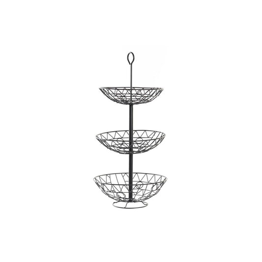 Coupe à fruits DKD Home Decor 28 x 28 x 58 cm Noir Métal