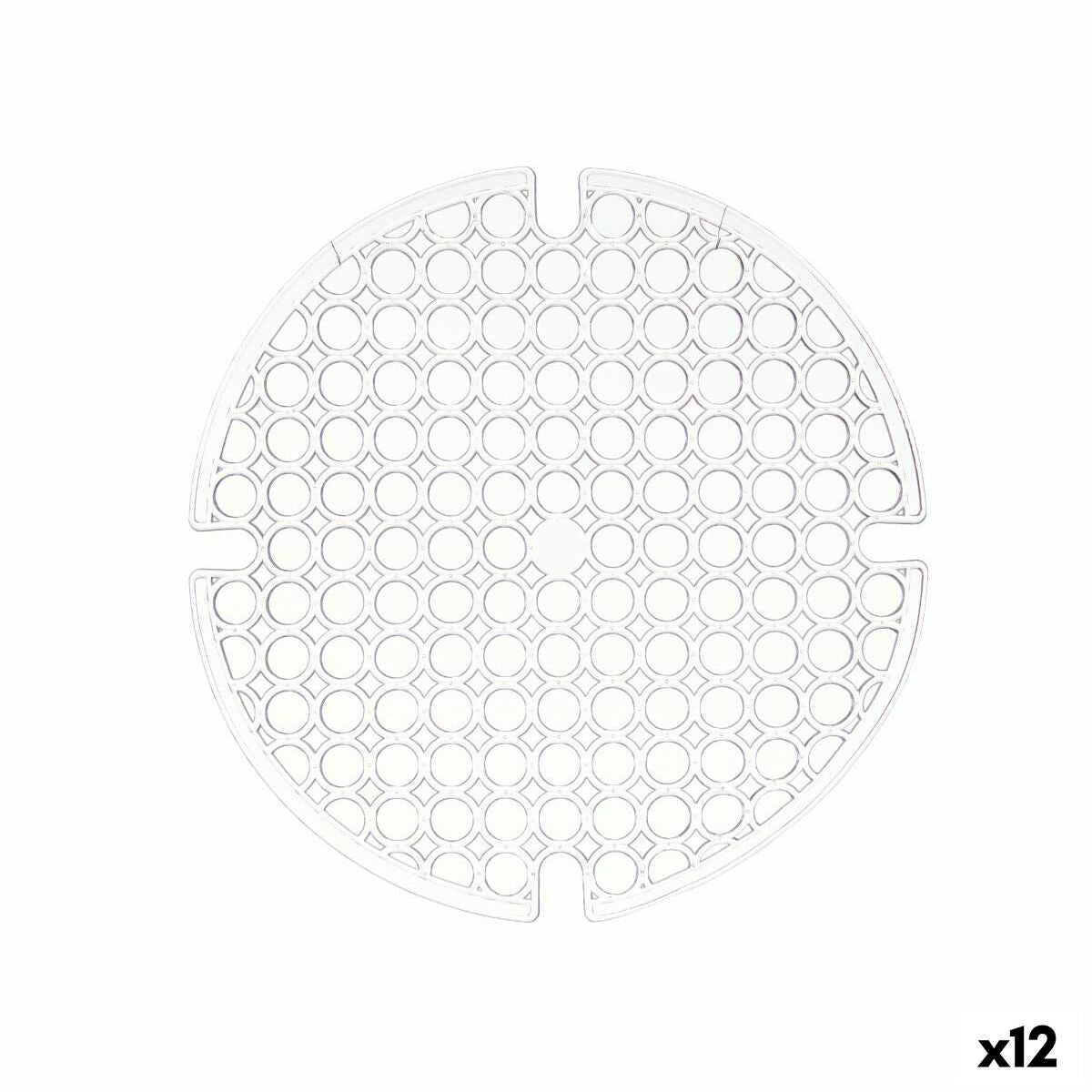 Tapis Évier Transparent Plastique 29 x 0,1 x 29 cm (12 Unités)