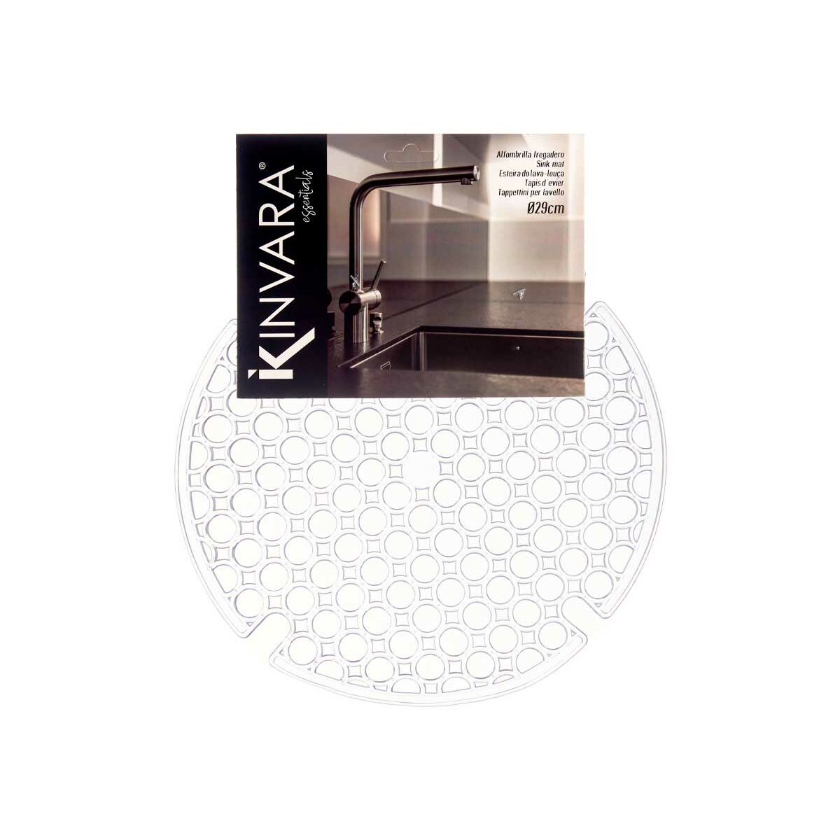 Tapis Évier Transparent Plastique 29 x 0,1 x 29 cm (12 Unités)