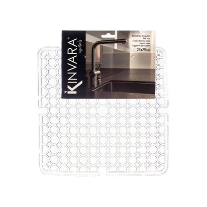 Tapis Évier Transparent Plastique 28 x 0,1 x 28 cm (12 Unités)