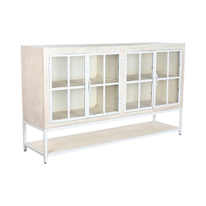 Buffet DKD Home Decor 170 x 45 x 100 cm Métal Blanc Bois de manguier