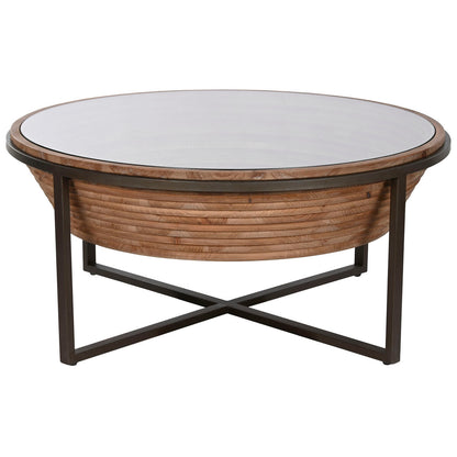 Table Basse Home ESPRIT Verre Bois d'épicéa 102 x 102 x 46 cm
