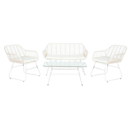 Ensemble Canapé + Table DKD Home Decor Métal rotin synthétique 124 x 74 x 84 cm