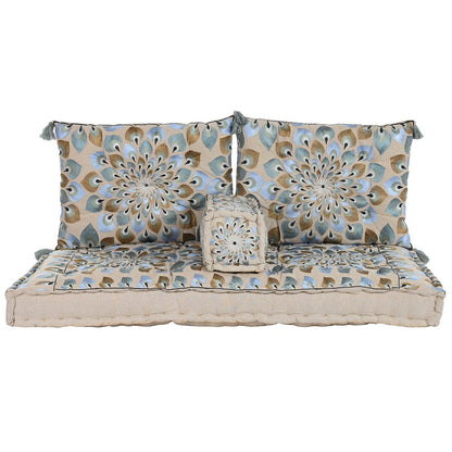 Chaise de jardin DKD Home Decor Bleu Beige 155 x 76 x 65 cm 150 x 76 x 20 cm