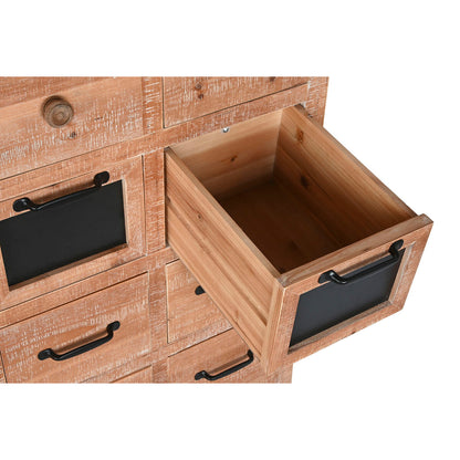 Caisson à Tiroirs Home ESPRIT Noir Naturel Métal Sapin Cottage 110 x 40 x 92,5 cm