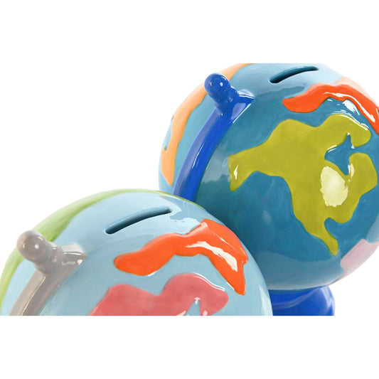 Tirelire Home ESPRIT Dolomite Globe terrestre 14,5 x 13,5 x 19 cm (2 Unités)