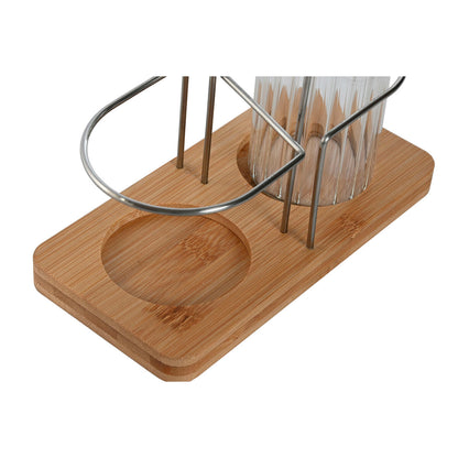 Ensemble salière et poivrier Home ESPRIT Transparent Naturel Bambou Verre 18,5 x 9,3 x 24 cm