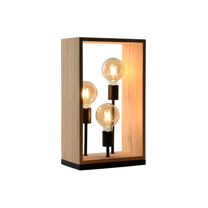 Lampe de bureau Home ESPRIT Marron Noir Naturel Bois Fer Pin 50 W 220 V 30 x 16 x 50 cm