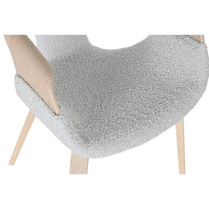 Chaise de Salle à Manger Home ESPRIT Gris Polyester Bois 55,5 x 67,5 x 80,5 cm