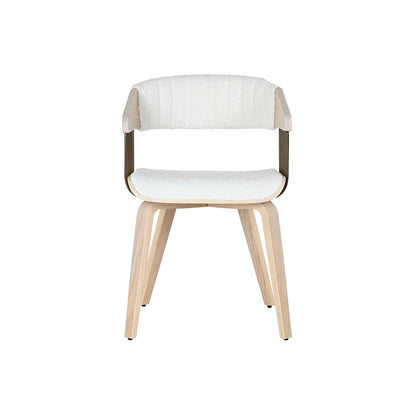 Chaise de Salle à Manger Home ESPRIT Blanc Polyester Bois 51 x 55 x 76,5 cm