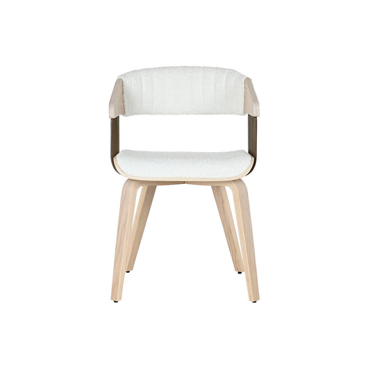Chaise de Salle à Manger Home ESPRIT Blanc Polyester Bois 51 x 55 x 76,5 cm