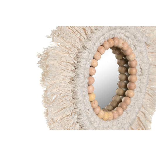Ensemble de miroirs Home ESPRIT Blanc Verre Boho 20 x 1 x 20 cm (3 Pièces)