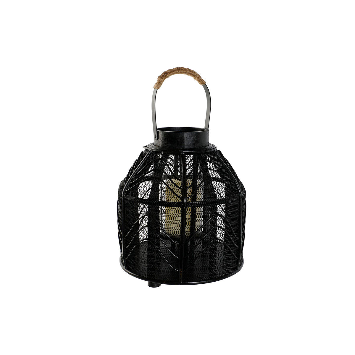 Bougeoir Home ESPRIT Noir Métal 26,5 x 26,5 x 28 cm