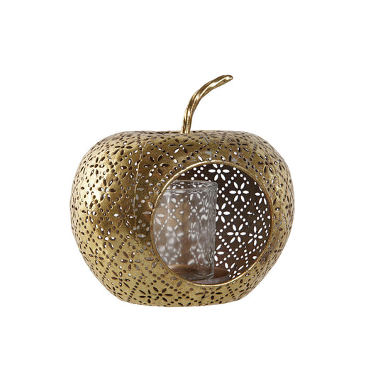 Bougeoir Home ESPRIT Doré Métal Verre 14 x 14 x 13 cm