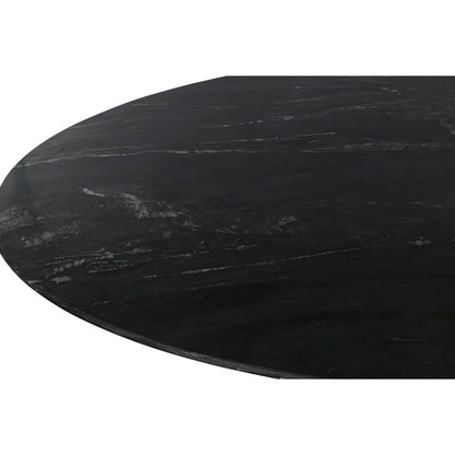 Table de Salle à Manger Home ESPRIT Noir Naturel Marbre Bois d'acacia 115 x 115 x 76 cm