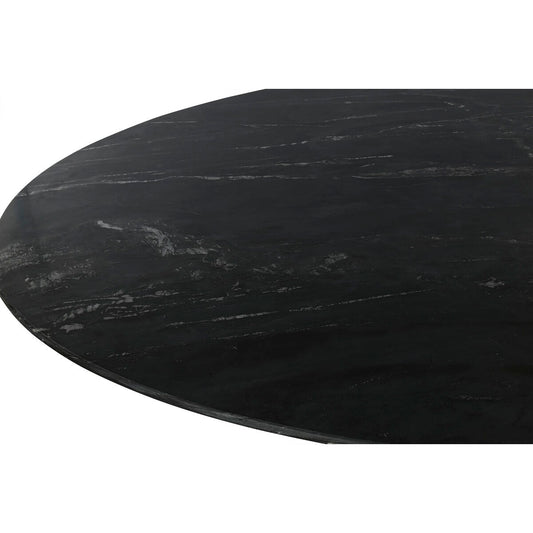 Table de Salle à Manger Home ESPRIT Noir Naturel Marbre Bois d'acacia 115 x 115 x 76 cm