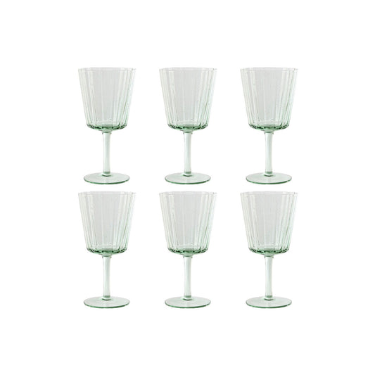 Set de Verres Home ESPRIT Vert Verre 285 ml 8,4 x 8,4 x 16,4 cm (6 Unités)