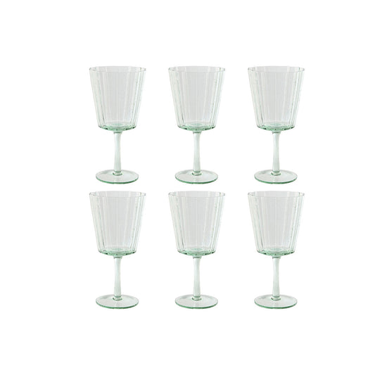 Set de Verres Home ESPRIT Vert Verre 9 x 9 x 17,8 cm (6 Unités)