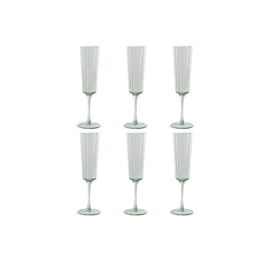 Set de Verres Home ESPRIT Vert Verre 6 x 6 x 23,7 cm (6 Unités)