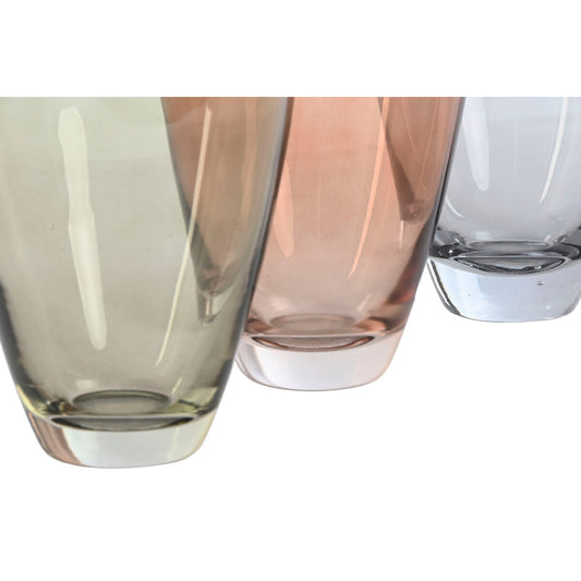 Vase Home ESPRIT Bleu Vert Ambre Verre Moderne 13 X 13 X 20,7 cm (3 Unités)