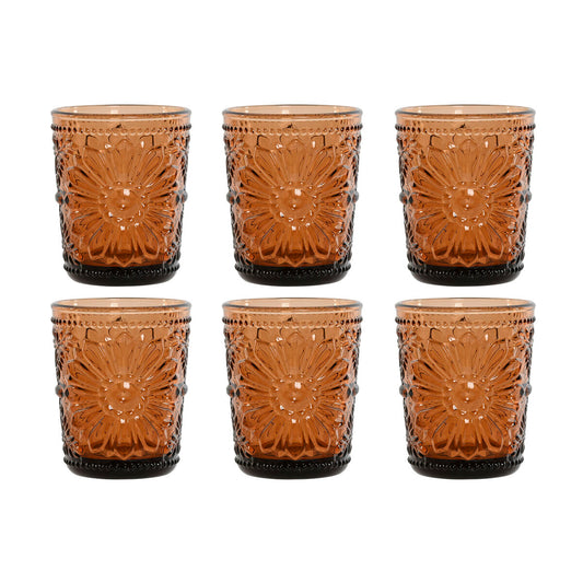 Set de Verres Home ESPRIT Ambre Verre (6 Unités)