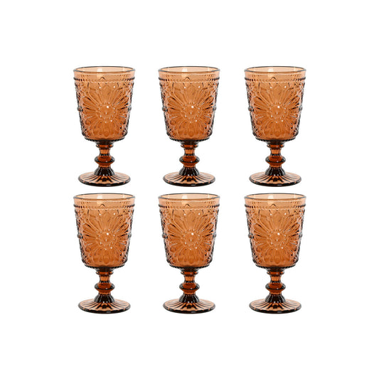 Set de Verres Home ESPRIT Verre 8,5 x 8,5 x 16,3 cm (6 Unités)