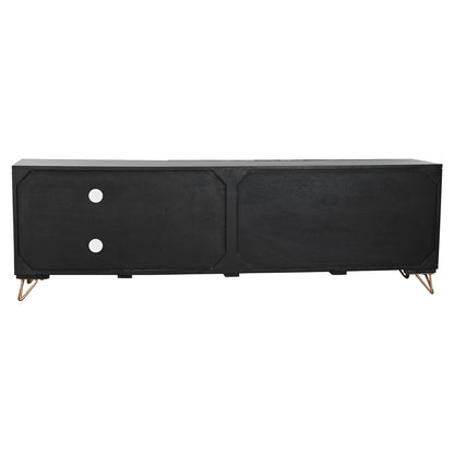 Meubles de télévision Home ESPRIT Noir Métal Bois de manguier 160 x 40 x 50 cm