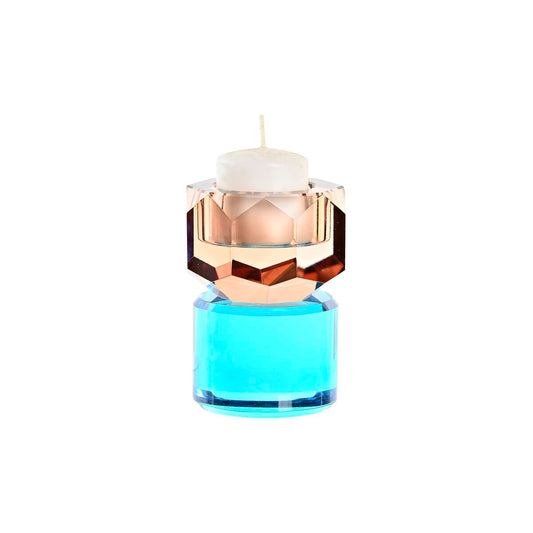 Bougeoir DKD Home Decor Vert Ambre Bicolore Verre 7 x 7 x 9 cm