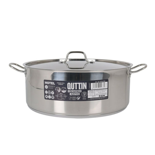 Casserole avec Couvercle Quttin Aluminium 36 x 14 cm (2 Unités)
