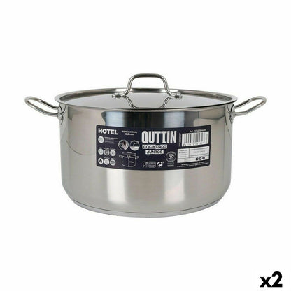 Marmite avec couvercle Quttin Hotel Acier ø 30 x 17 cm (2 Unités)