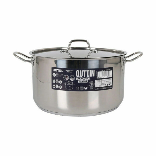 Marmite avec couvercle Quttin Hotel Acier ø 30 x 17 cm (2 Unités)