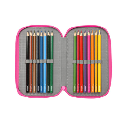 Pochette à crayons triple Rainbow High Shine Multicouleur 12,5 x 19,5 x 5,5 cm 37 Pièces