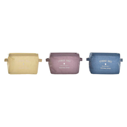 Panier DKD Home Decor Toile Moderne (20 x 16 x 15 cm) (3 Unités)