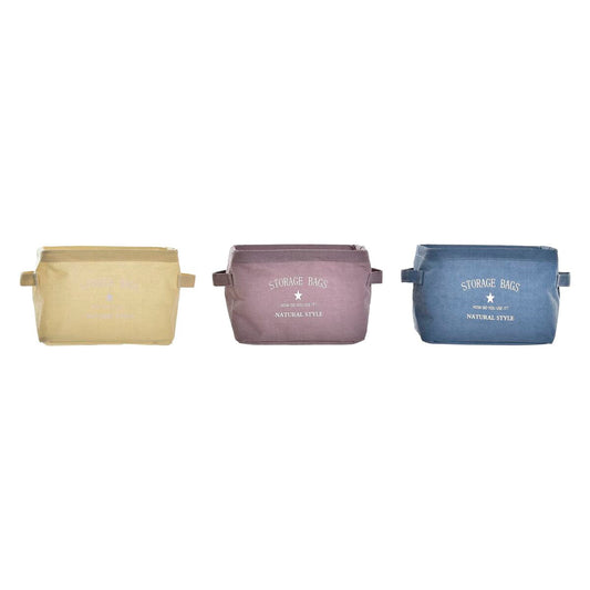 Panier DKD Home Decor Toile Moderne (20 x 16 x 15 cm) (3 Unités)