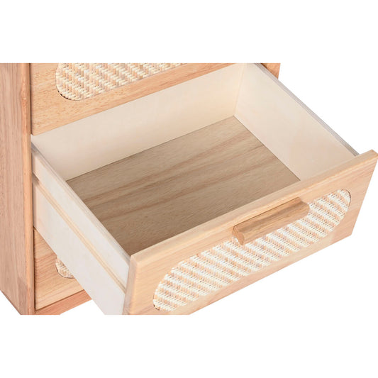 Caisson à Tiroirs Home ESPRIT Naturel Métal Bois d'hévéa 40 x 30 x 63 cm