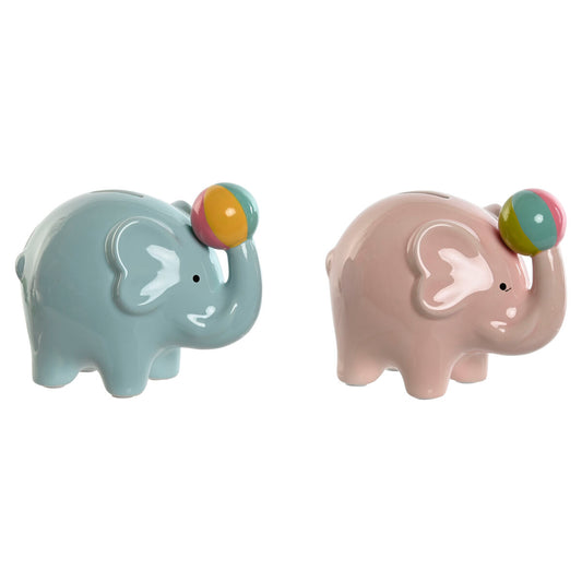Tirelire Home ESPRIT Dolomite Eléphant 17 x 11 x 14,5 cm (2 Unités)