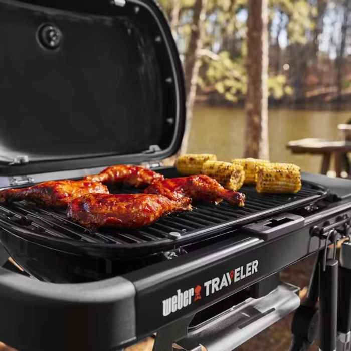 Barbecue a gaz - WEBER - Traveler Compact - Noir - Chariot pliable - 2.2 kW