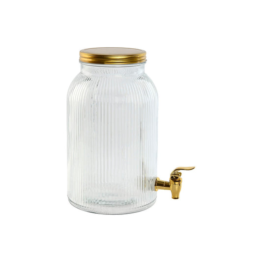 Distributeur d'eau Home ESPRIT Doré Métal Verre 5,5 L 18 x 23,5 x 30 cm