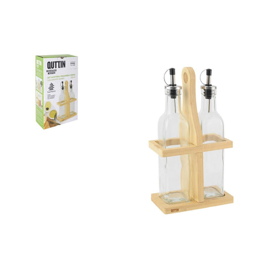 Set de pansement Quttin Marron Transparent verre Bambou 250 ml 2 Pièces (12 Unités)