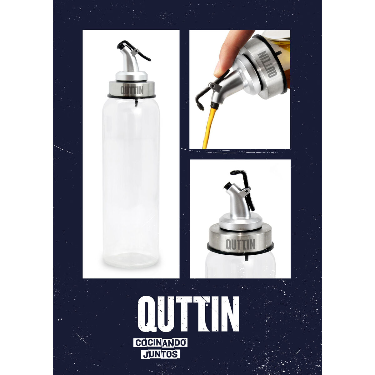 Huilier Quttin Transparent Argenté verre 0,5 L 6 x 6 x 26 cm (12 Unités)